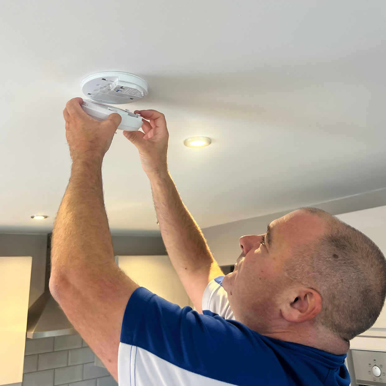 Smoke alarm providing fire safety protection in a Staines-upon-Thames home